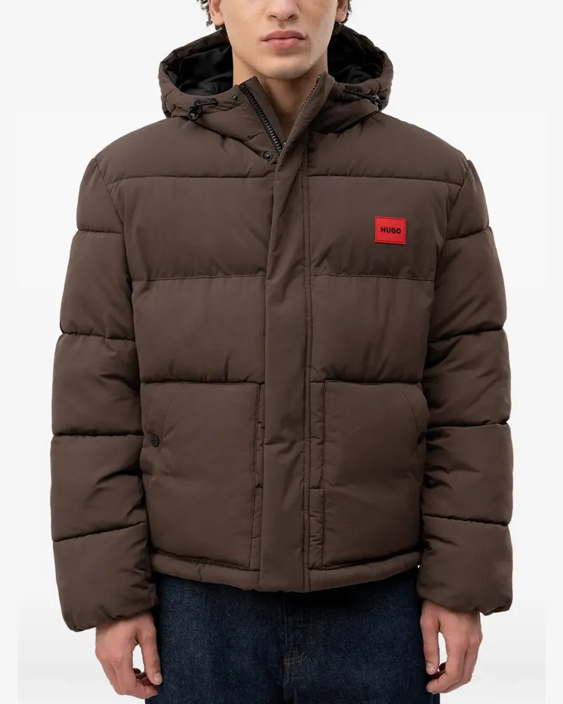 HUGO BOSS padded hooded jacket - Braun Braun
