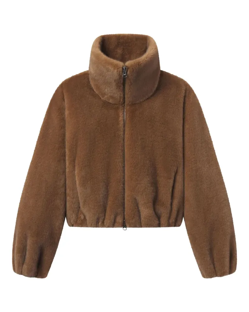 A.L.C. A C. Hazel funnel-neck faux-fur jacket - Braun Braun