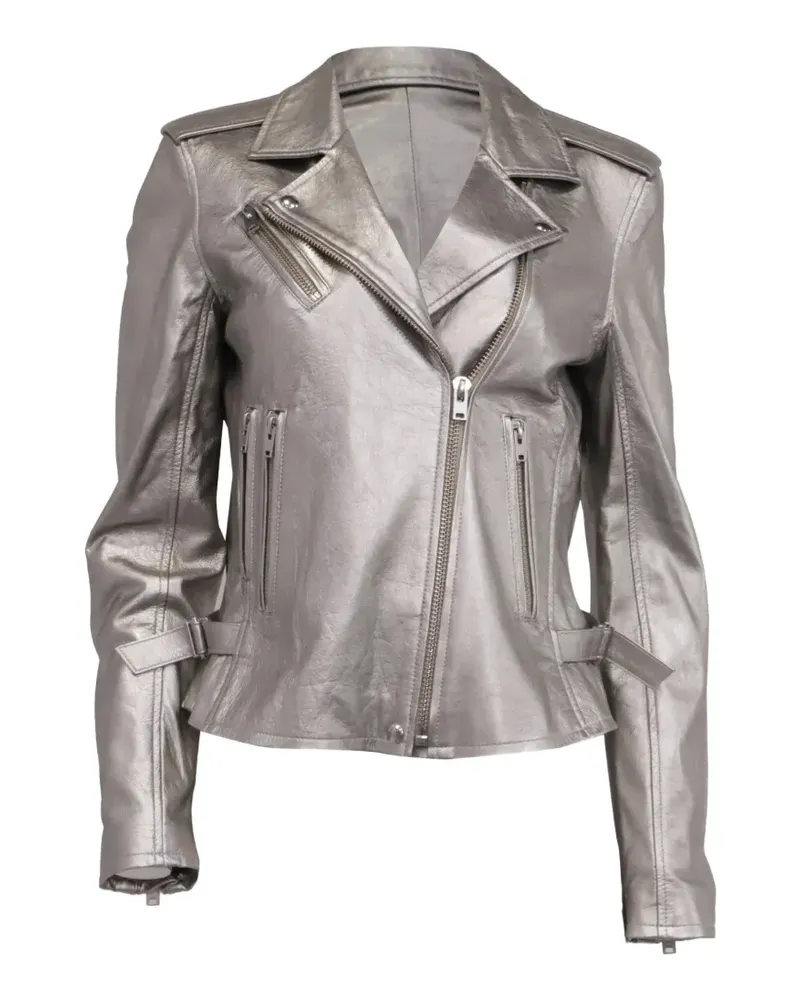 IRO Newhan leather biker jacket - Silber Silber