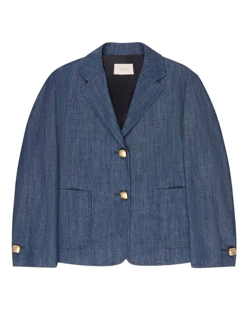 Slowear boxy-fit button-fastening blazer - Blau Blau