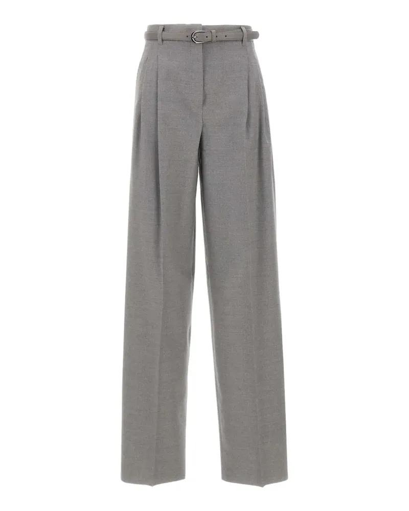Max Mara Lago Hose mit Bundfalten - Grau Grau