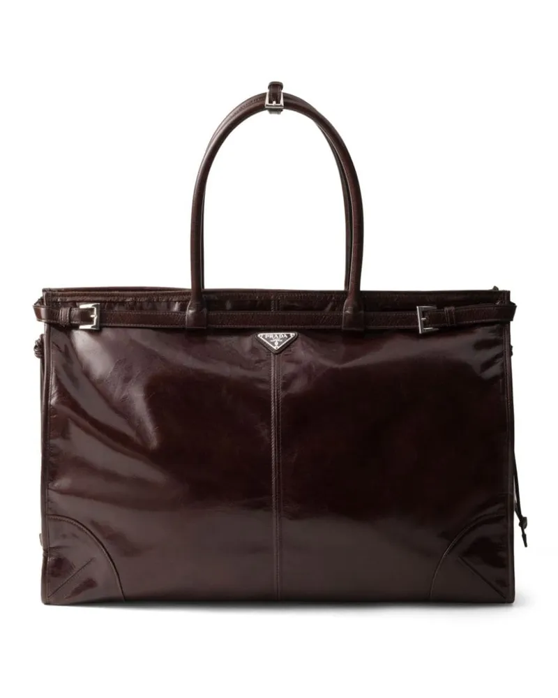 Prada Shopper mit Logo - Braun Braun
