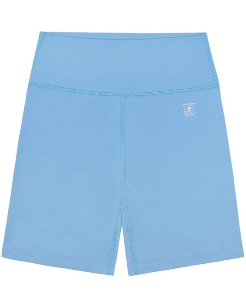 SPORTY & RICH Shorts mit Logo-Print Blau