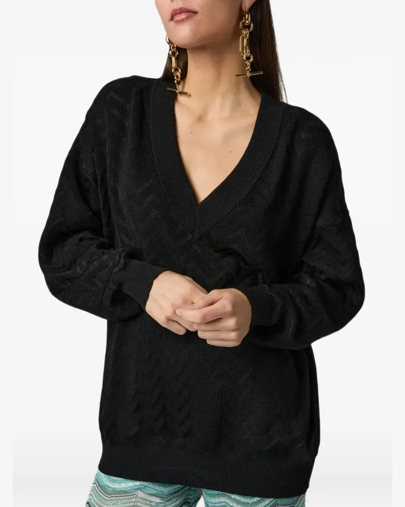 Missoni Pullover mit V-Ausschnitt - Schwarz Schwarz