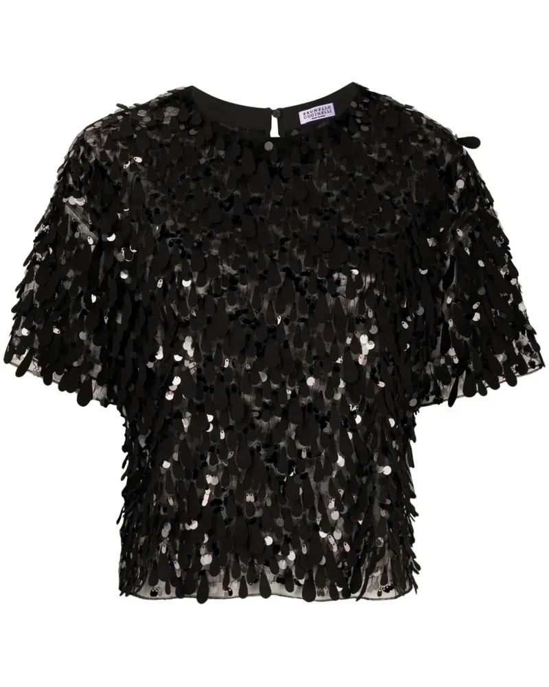 Brunello Cucinelli Jazz Droplet T-Shirt - Schwarz Schwarz