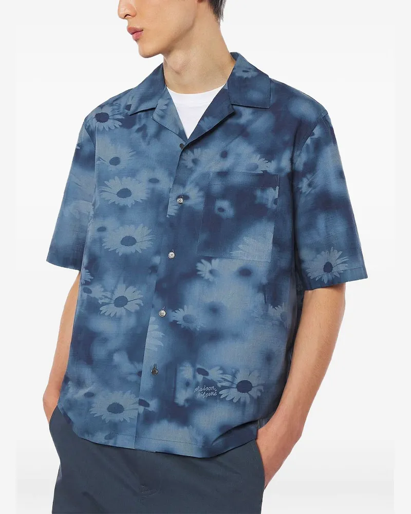 Kitsuné Hemd mit Daisy Fields-Print - Blau Blau