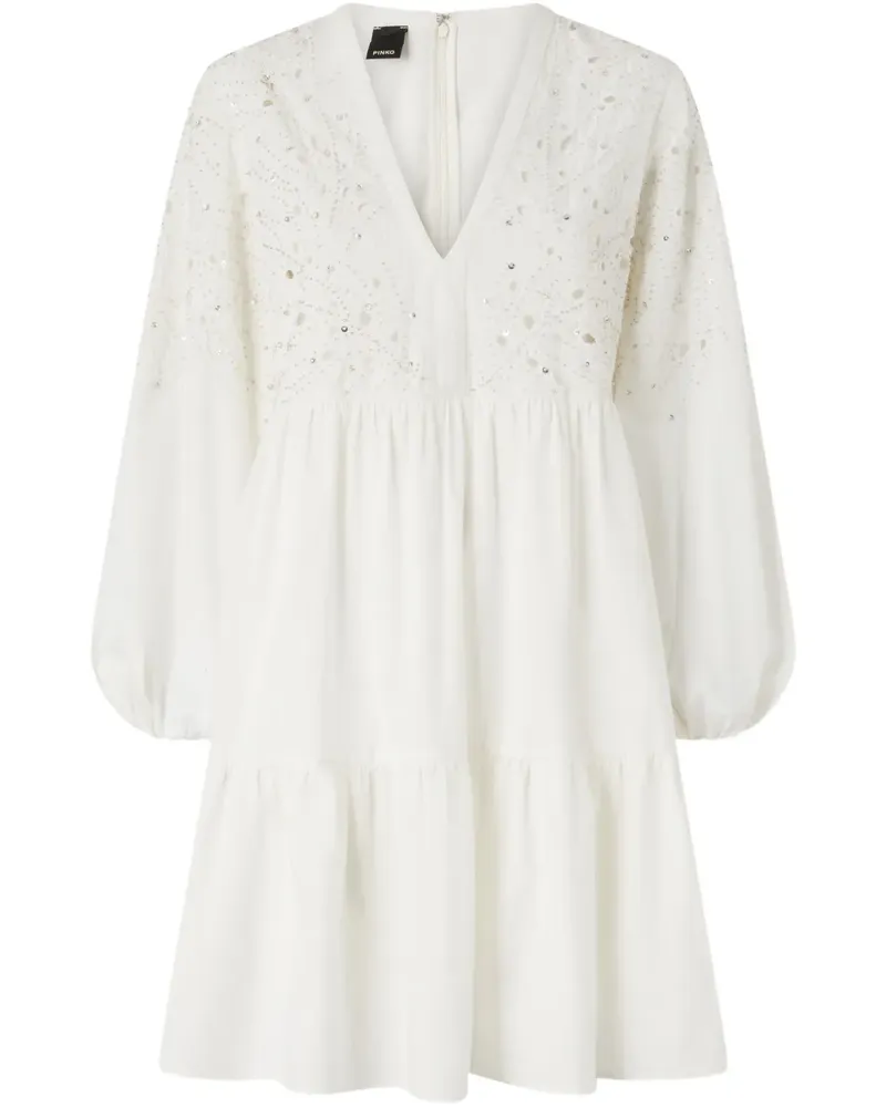 Pinko Kleid mit V-Ausschnitt - Weiß Weiß