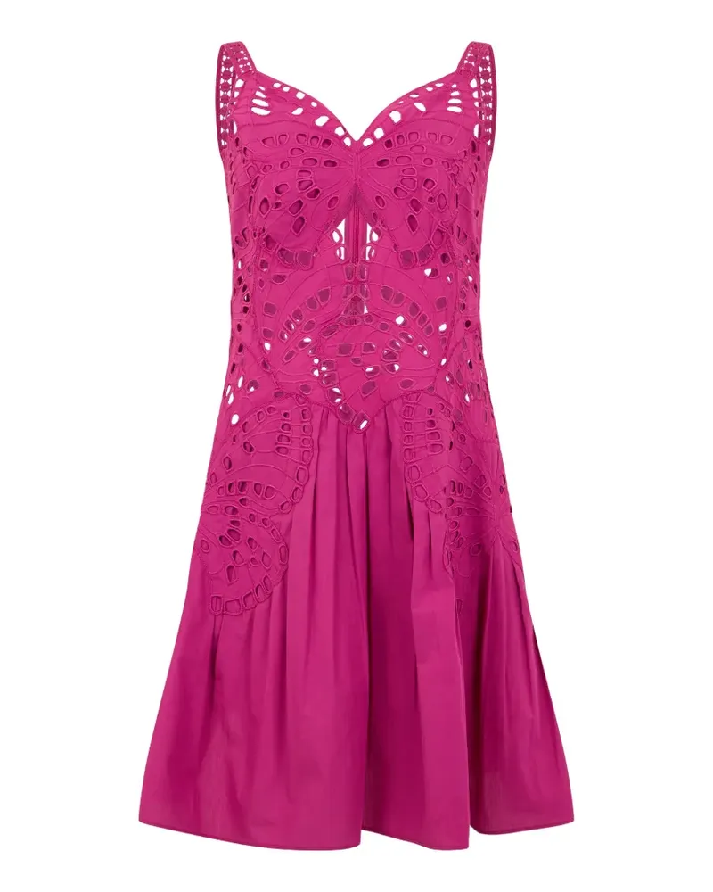 Alberta Ferretti broderie butterfly-motif mini dress - Rosa Rosa