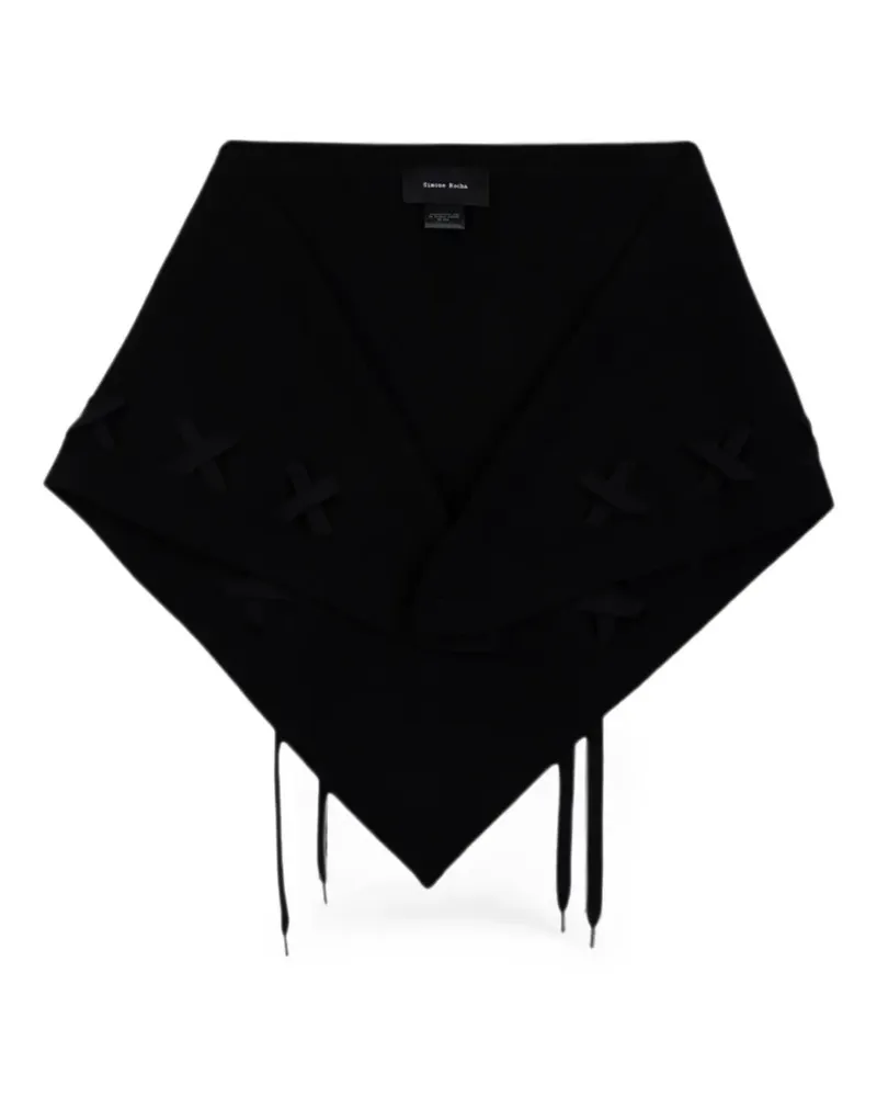 Simone Rocha lace-up merino-wool scarf - Schwarz Schwarz