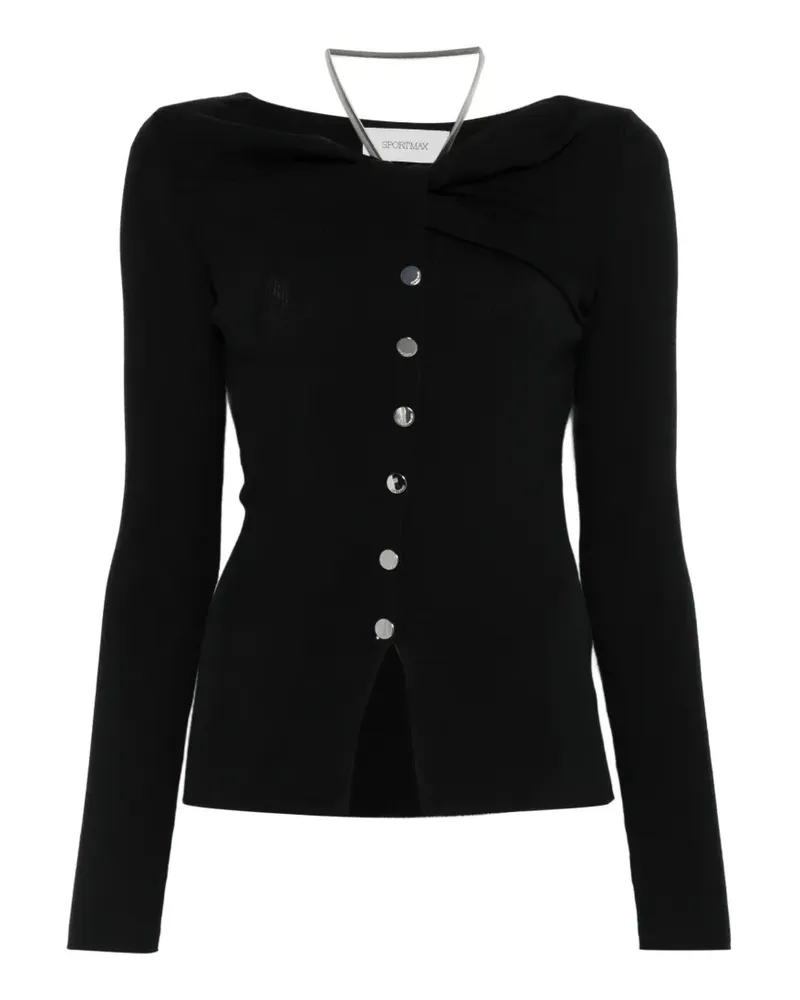 SPORTMAX button-up necklace-detail cardigan - Schwarz Schwarz