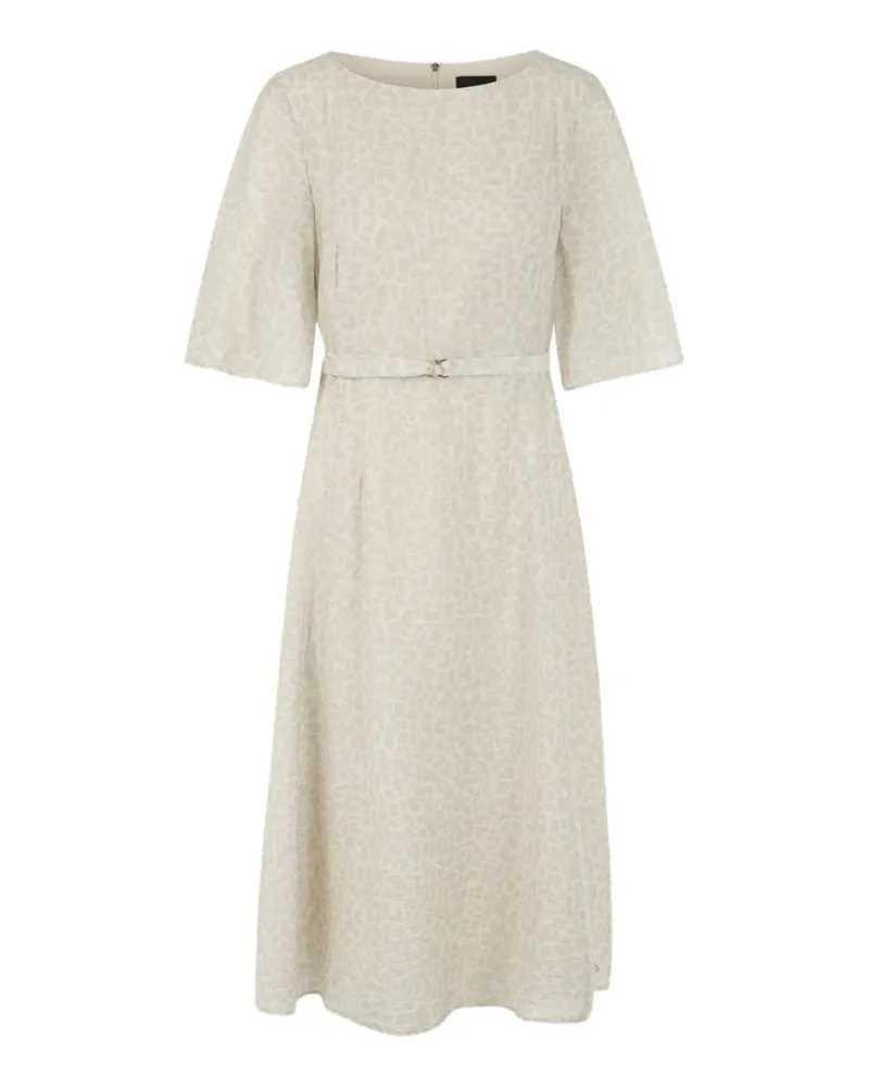 Marc Cain animal-pattern belted midi dress - Nude Nude