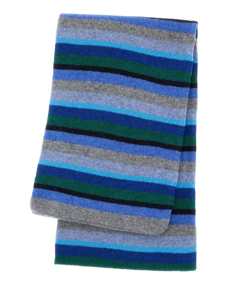 Paul Smith striped-pattern wool scarf - Blau Blau