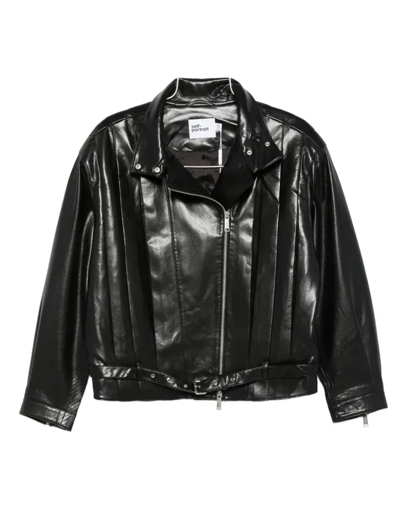 Self-Portrait buckle waist jacket - Schwarz Schwarz