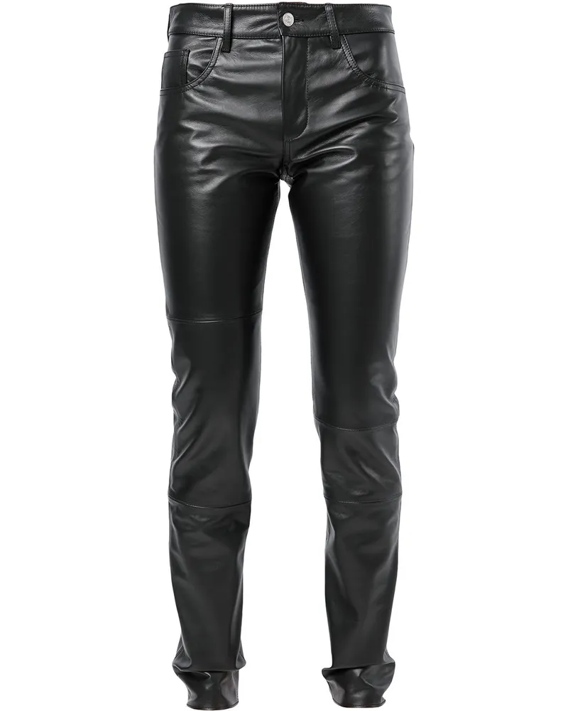 Maison Margiela Lederhose mit geradem Bein - Schwarz Schwarz