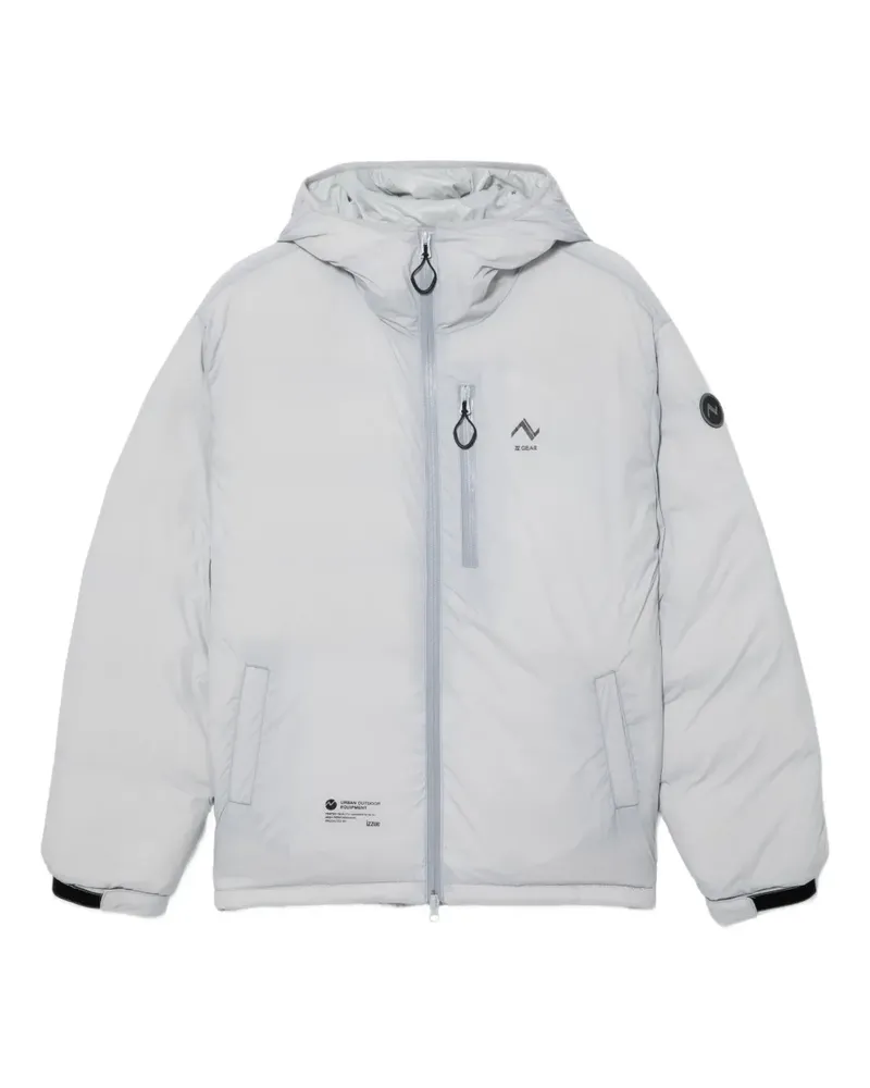 Izzue Gefütterte Jacke mit Logo-Print - Grau Grau