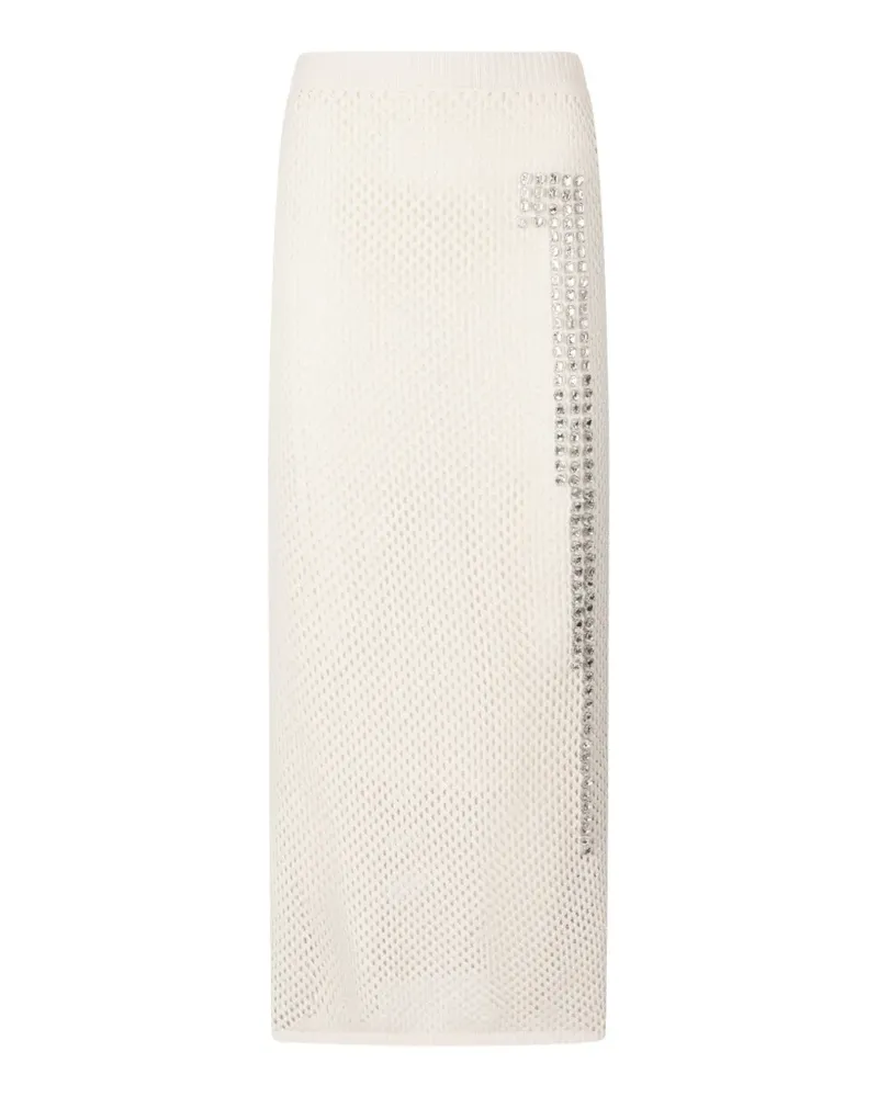 Liu Jo mesh jewel-embellished midi skirt - Weiß Weiß