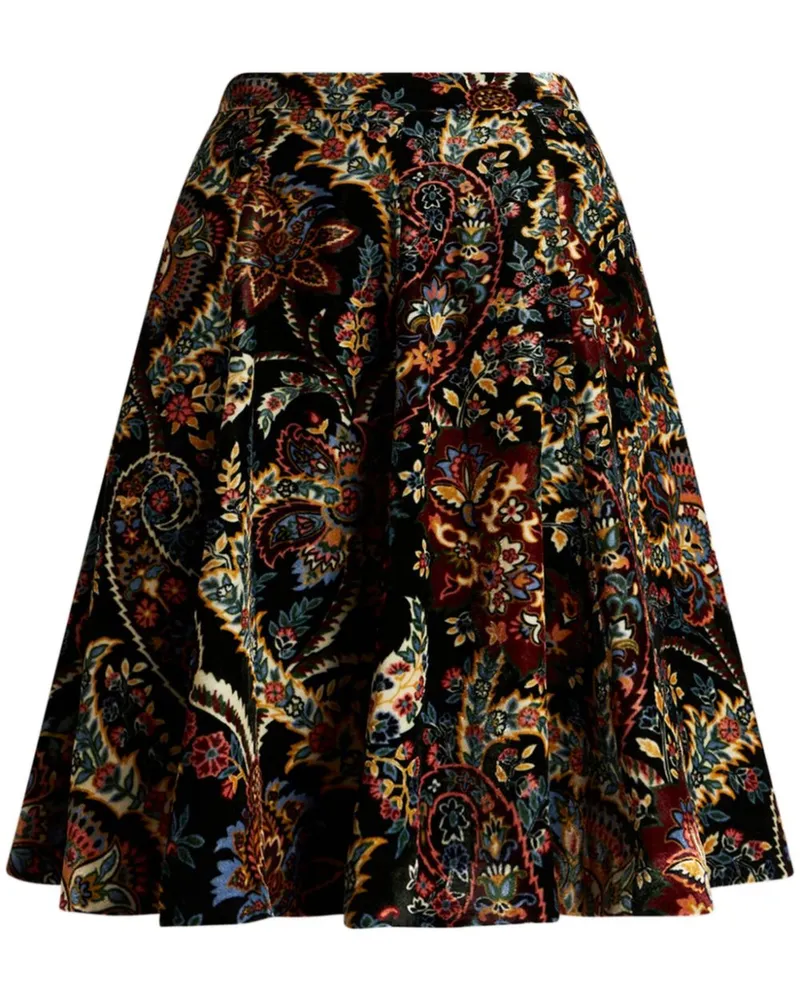 Etro Samthemd mit Paisley-Print - Schwarz Schwarz