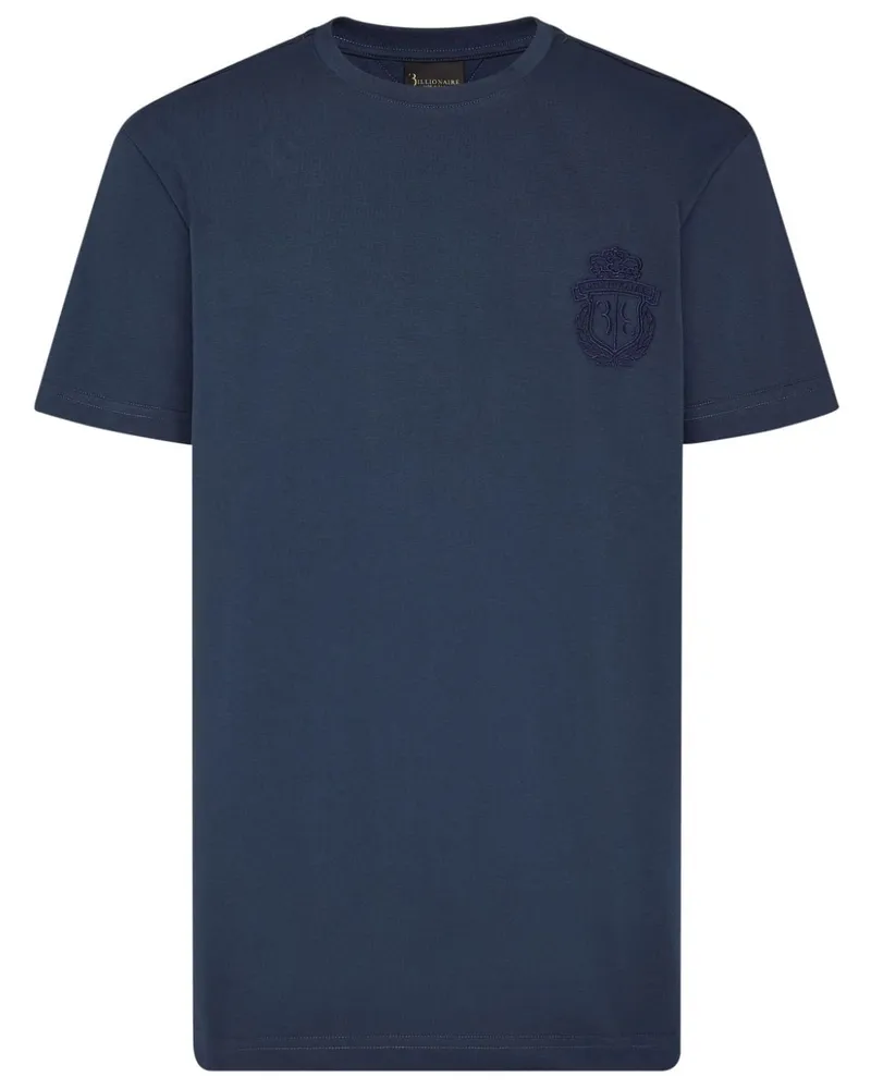 Billionaire T-Shirt mit Logo-Stickerei - Blau Blau