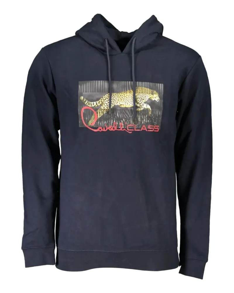 Roberto Cavalli cheetah-print hoodie - Blau Blau
