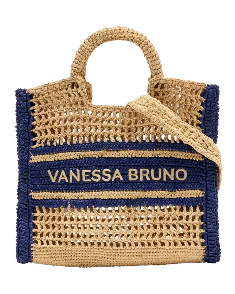 Vanessa Bruno small Panier raffia tote bag - Nude Nude