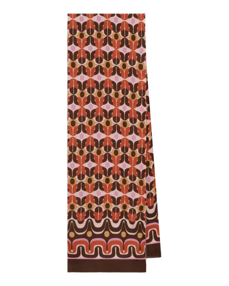 Maliparmi Seidenschal mit geometrischem Print - Braun Braun