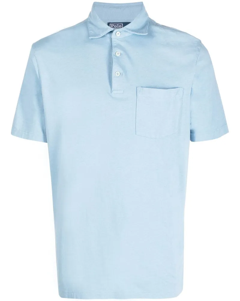 Ralph Lauren Poloshirt mit aufgesetzter Tasche - Blau Blau