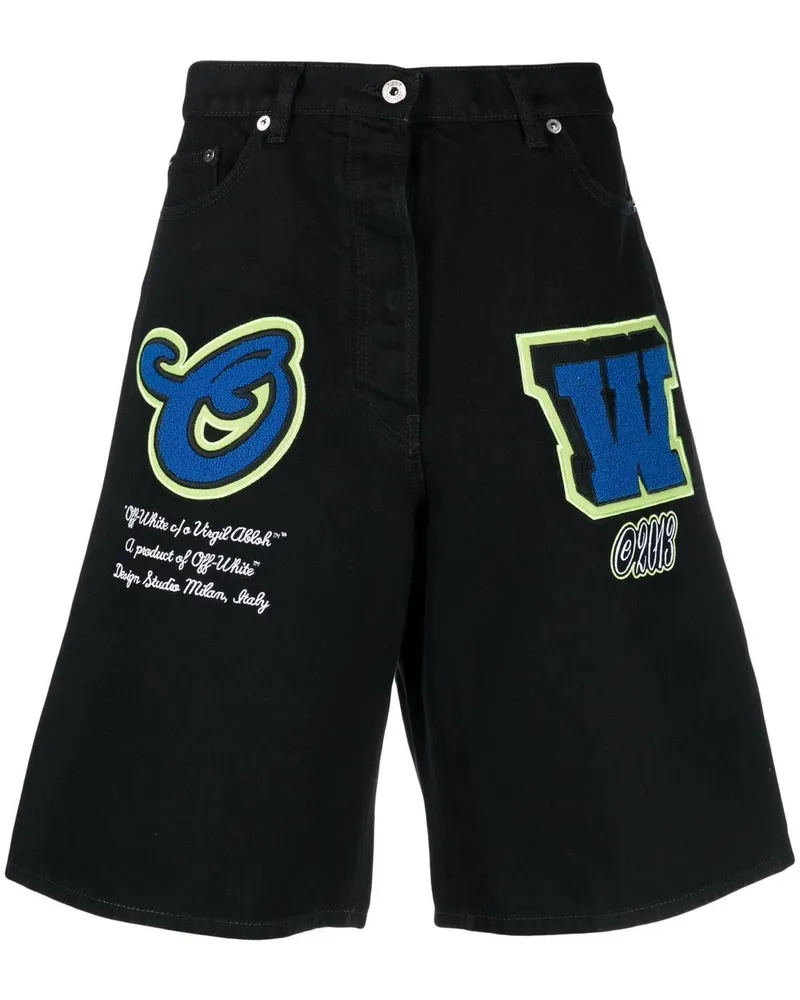 OFF-WHITE Jeans-Shorts mit weitem Bein - Schwarz Schwarz