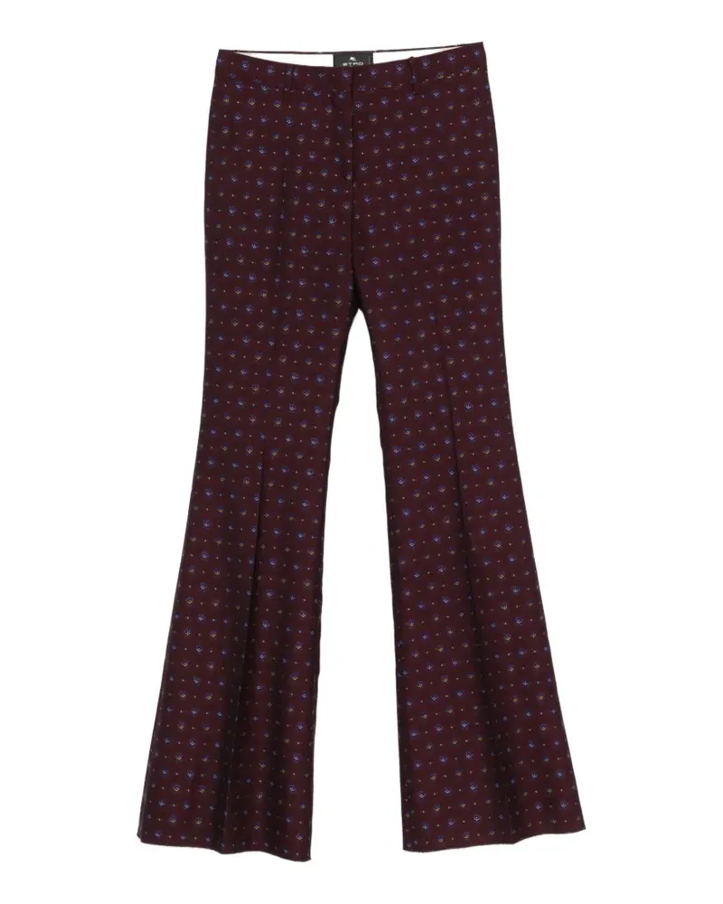 Etro floral-print jacquard-woven trousers - Rot Rot