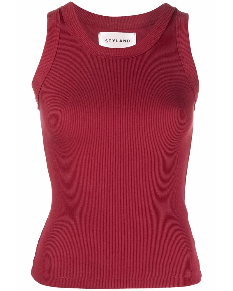 STYLAND Fein geripptes Tanktop Rot