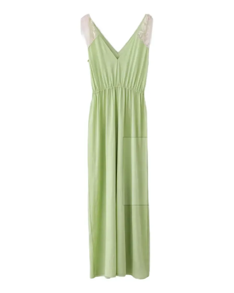 Kristina Ti Guenda lace-trim V-neck maxi dress - Grün Grün