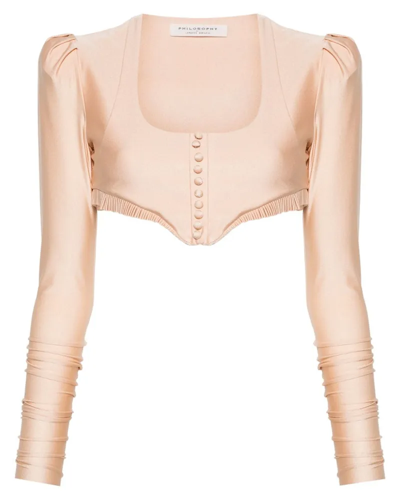 Philosophy Di Lorenzo Serafini Cropped-Top mit Falten Nude