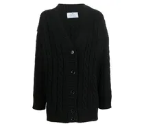 Cardigan mit Zopfmuster - Schwarz