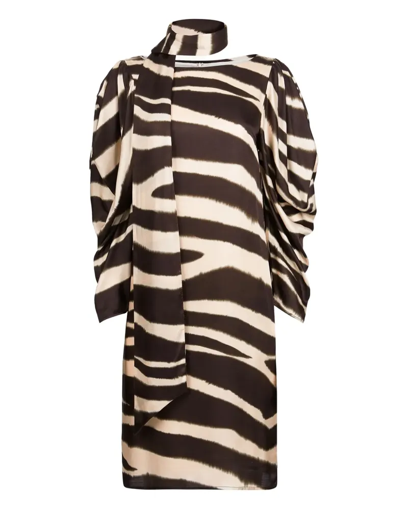 Nina Ricci Midikleid mit Zebra-Print - Braun Braun