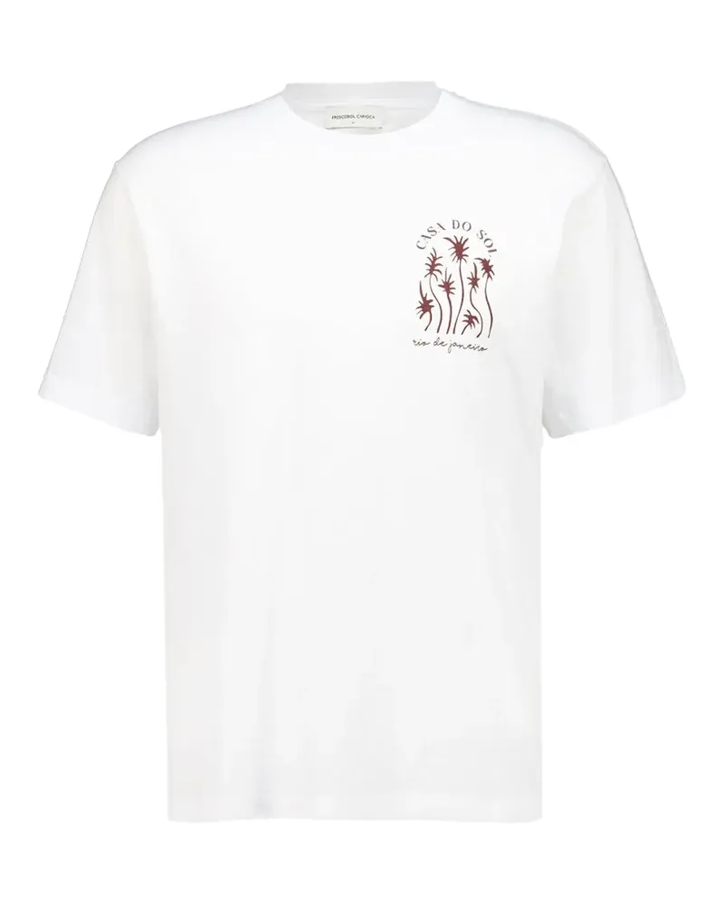 Frescobol Carioca Kastiges Dinid T-Shirt mit grafischem Print - Weiß Weiß