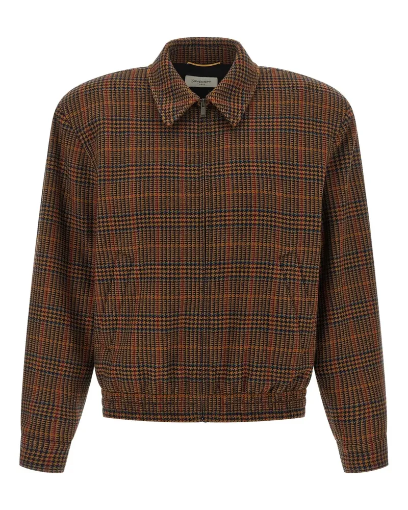Saint Laurent Bomberjacke mit Karomuster - Braun Braun