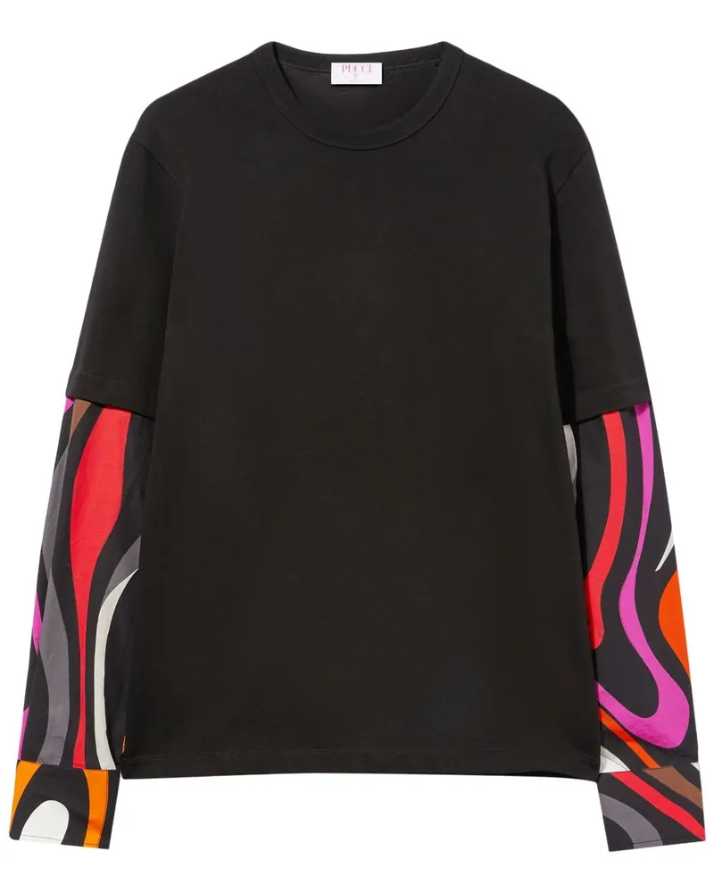 Emilio Pucci T-Shirt im Layering-Look - Schwarz Schwarz