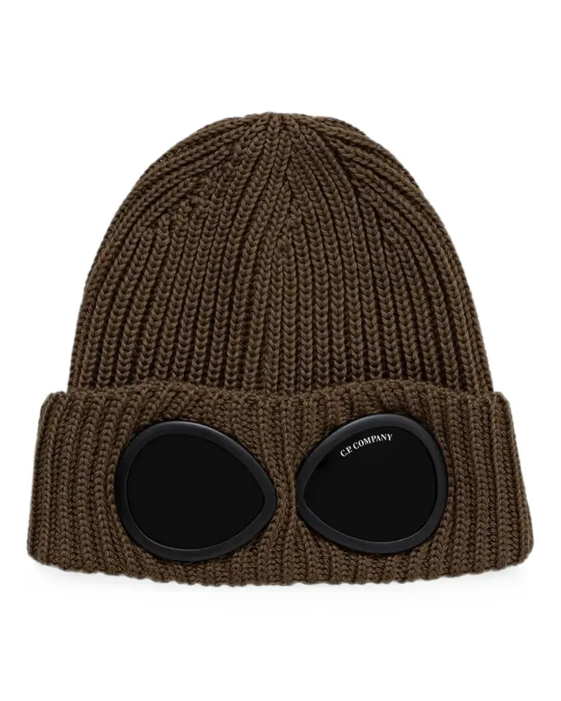 C.P. Company Goggle ribbed-knit beanie hat - Braun Braun