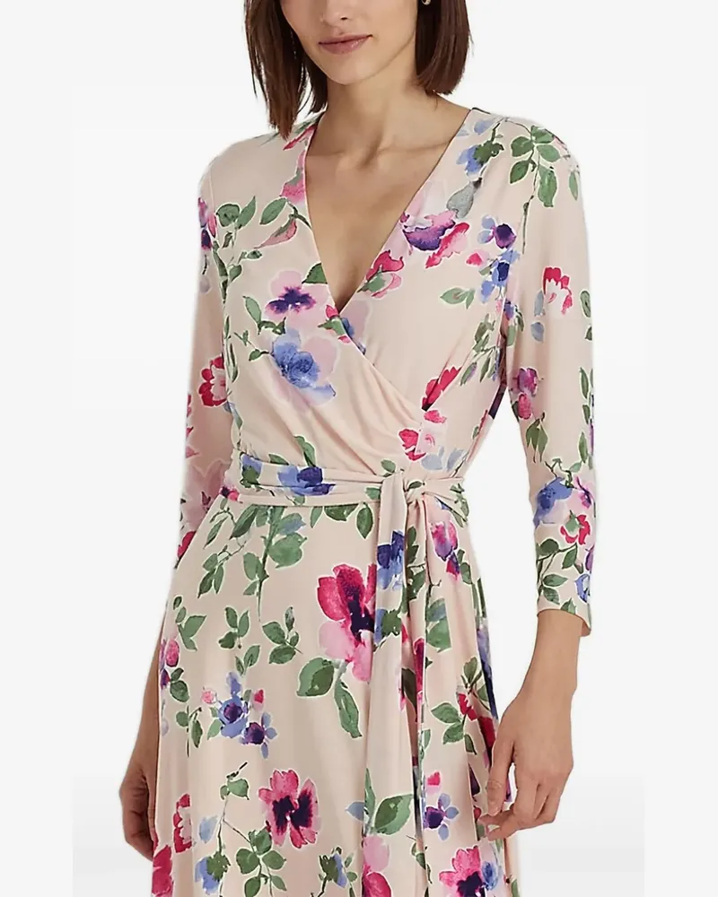 Ralph Lauren Gewickeltes Midikleid mit Blumen-Print - Rosa Rosa