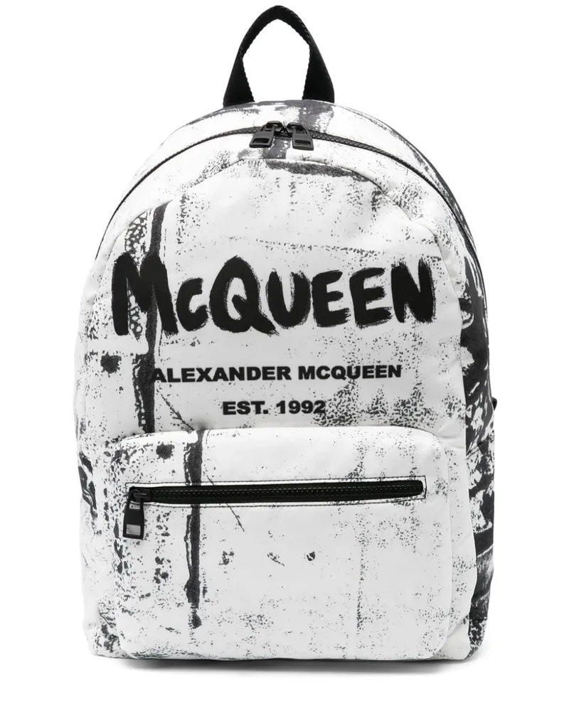 Alexander McQueen Graffiti Metropolitan Rucksack - Weiß Weiß