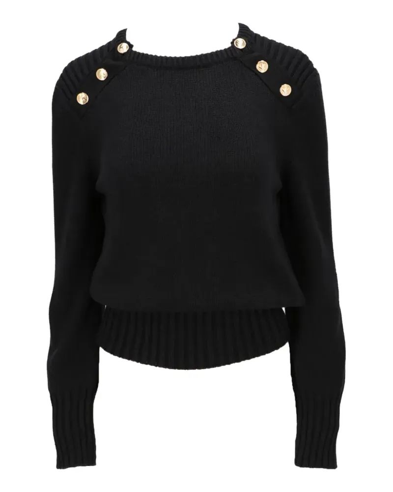 Isaia Pullover mit Knopfverzierung - Schwarz Schwarz