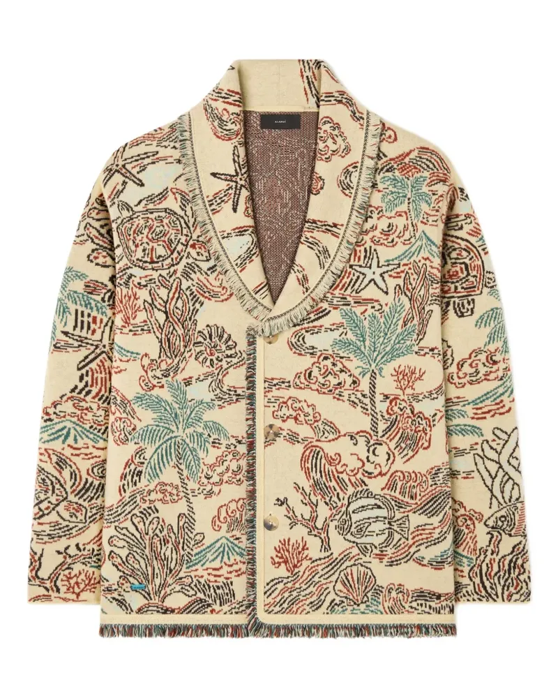 Alanui Sketched by the Sea Cardigan mit Fransen - Nude Nude