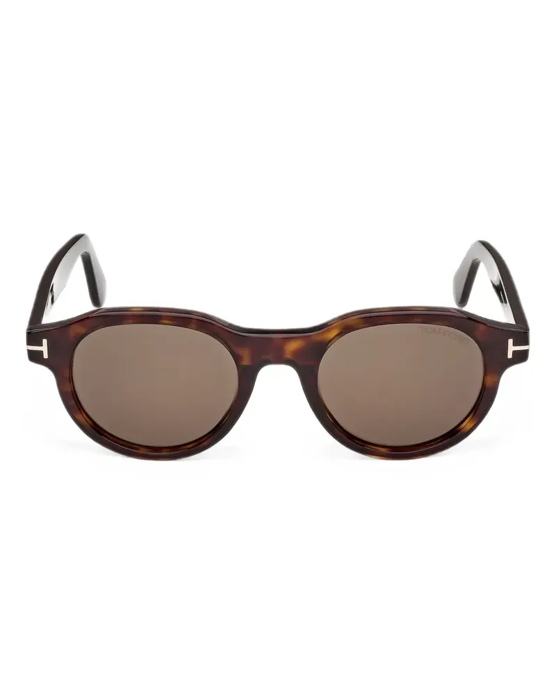Tom Ford Nika-02 Sonnenbrille mit rundem Gestell - Braun Braun