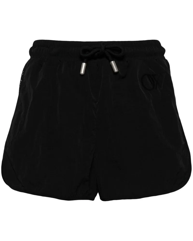 OFF-WHITE Joggingshorts mit Logo-Stickerei - Schwarz Schwarz