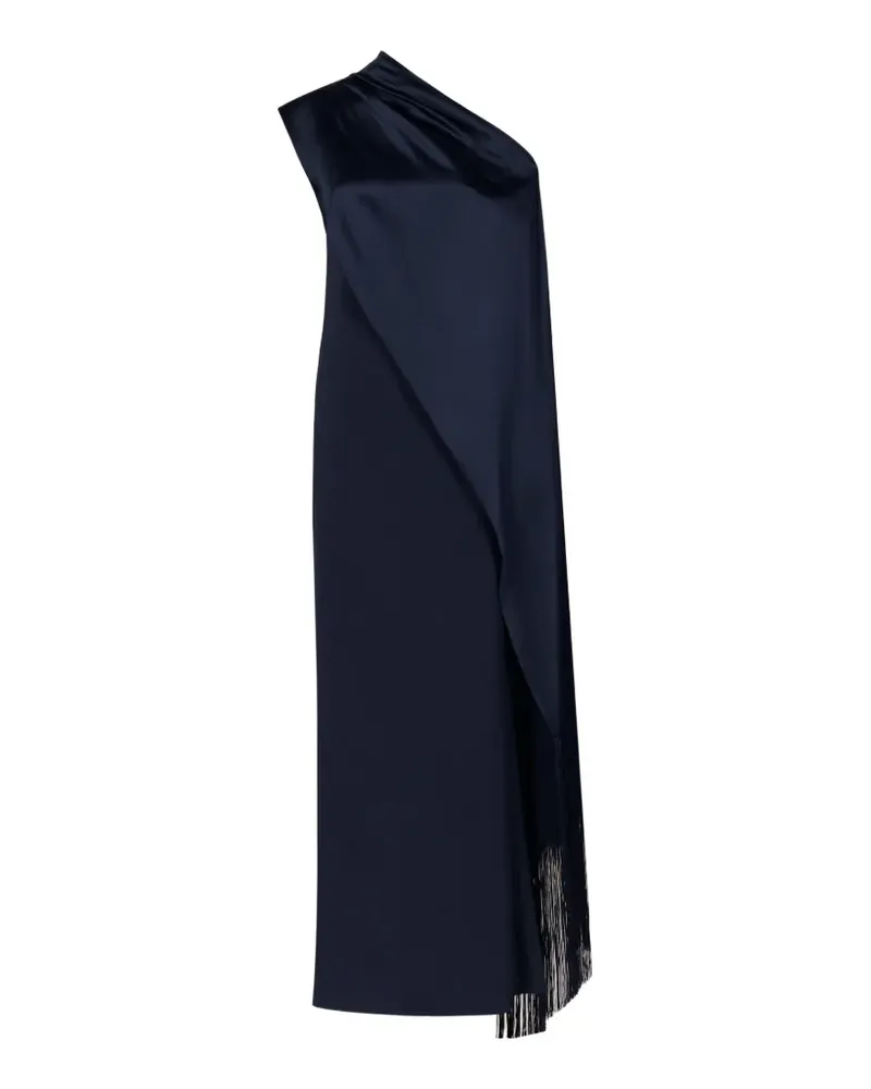 Taller Marmo Berenson Maxikleid mit Fransenbesatz - Blau Blau