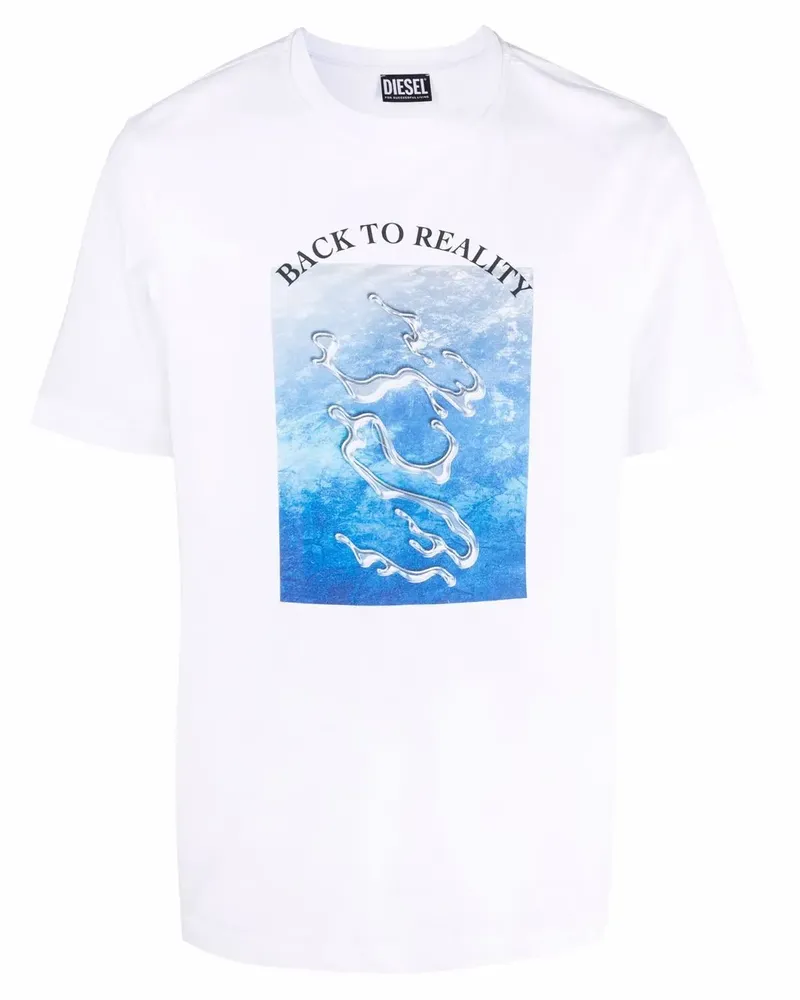 Diesel T-Shirt mit grafischem Print - Weiß Weiß