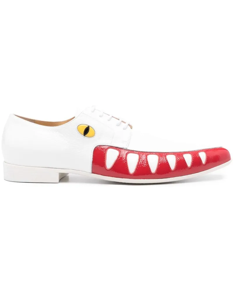 Walter van Beirendonck Crocodile Oxford-Schuhe Weiß