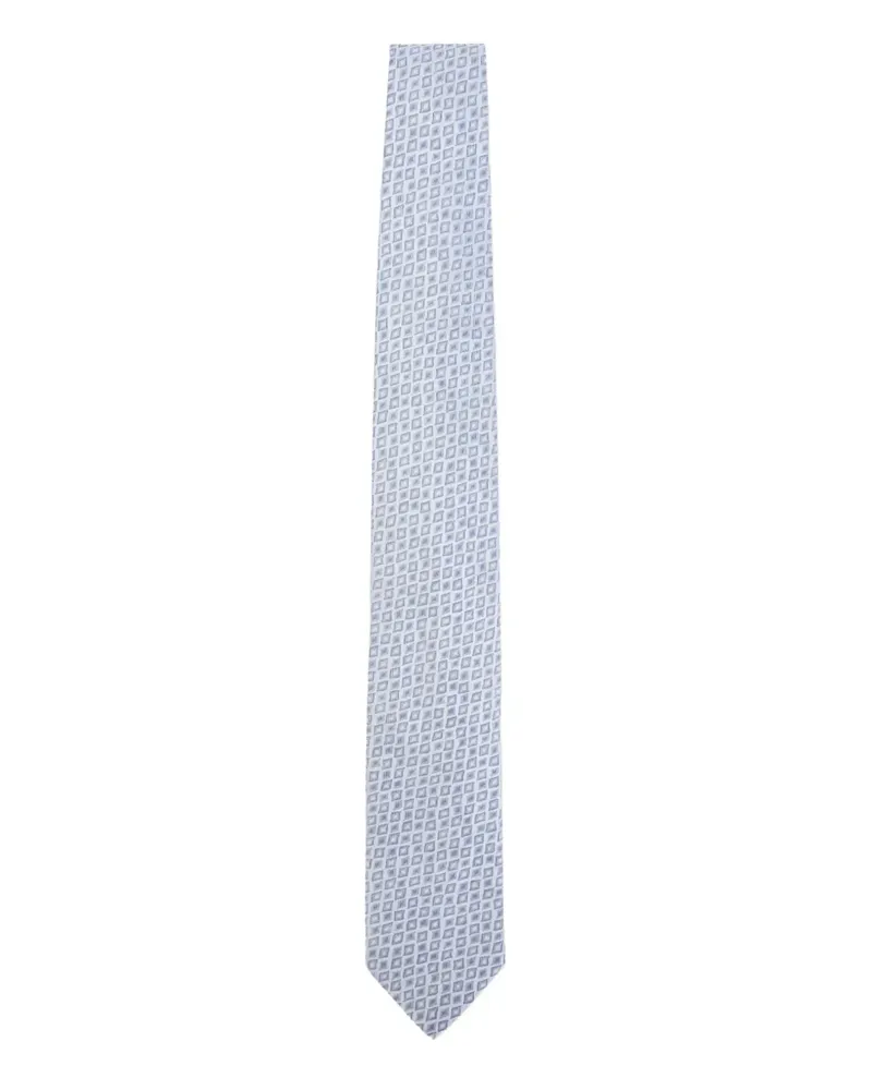 Lanvin losange-pattern tie - Blau Blau