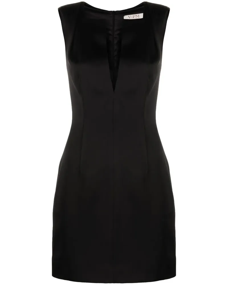 V:PM ATELIER Minikleid mit V-Ausschnitt - Schwarz Schwarz