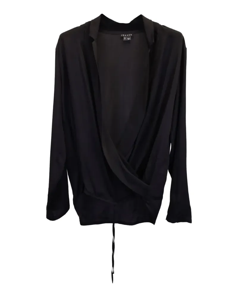 Theory Drapierte Bluse - Schwarz Schwarz