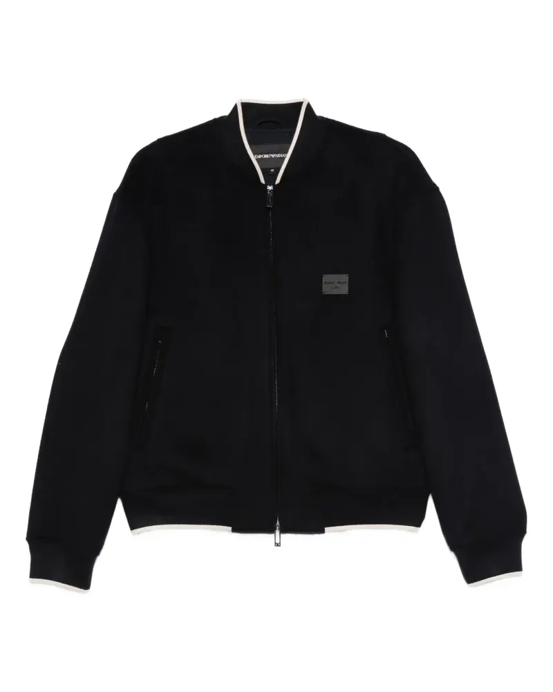 Emporio Armani logo-patch bomber jacket - Blau Blau
